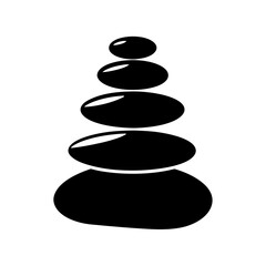 Zen Stone Tower Illustrating Peace Harmony and Balance on a White Background