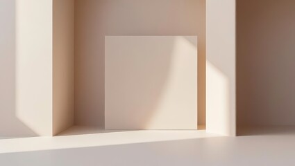 White empty room interior with window, blank wall, and minimalist design