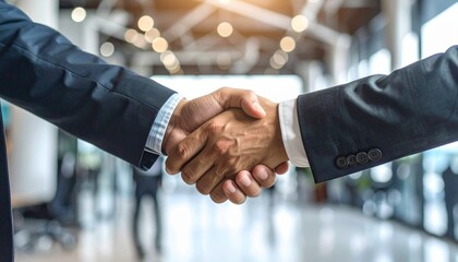 Trusted business partnership handshake built on aligned objectives values cooperation and sustainable business strategy success

