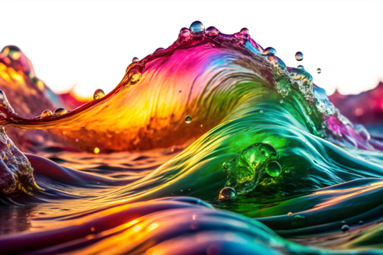 Vibrant Rainbow Wave A Stunning Abstract Photography of Colorful Water