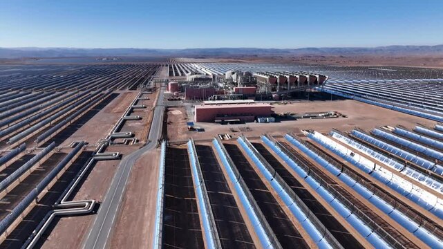"Noor Solar Energy Complex in Morocco stands as the world&rsquo;s largest solar power facility, converting intense sunlight into sustainable and eco-friendly electricity to meet growing energy demands."