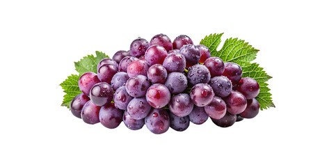 Fototapeta premium Delicious and Juicy Red Globe Grapes with Water Droplets and Vibrant Leaves