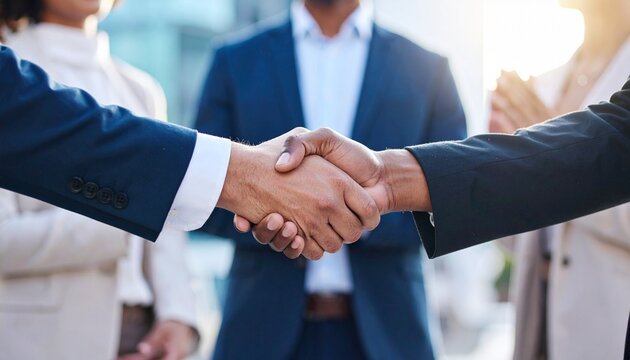 close up of businessmen shaking hands