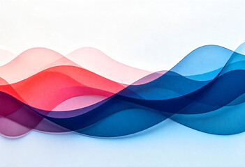 Abstract Flowing Colorful Waves Design on White Background