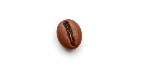 Obraz premium Single coffee bean, isolated on pure white background, drink, clean
