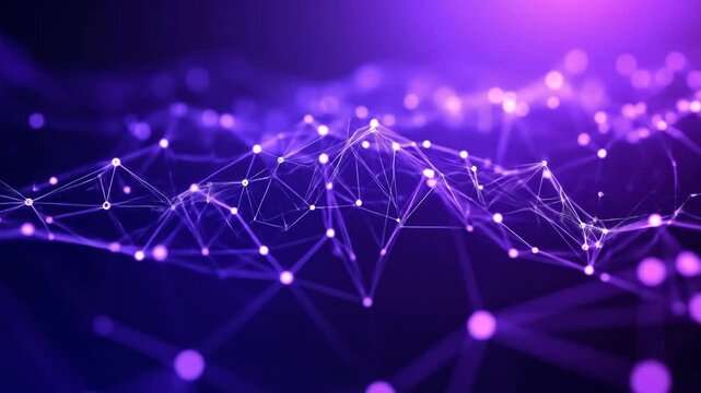 Abstract Purple Plexus Background Video Animation, Digital Connection Concept