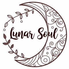Ornate crescent moon with floral design lunar soul © ADOBE