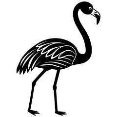 Flamingo silhouette vector illustration
