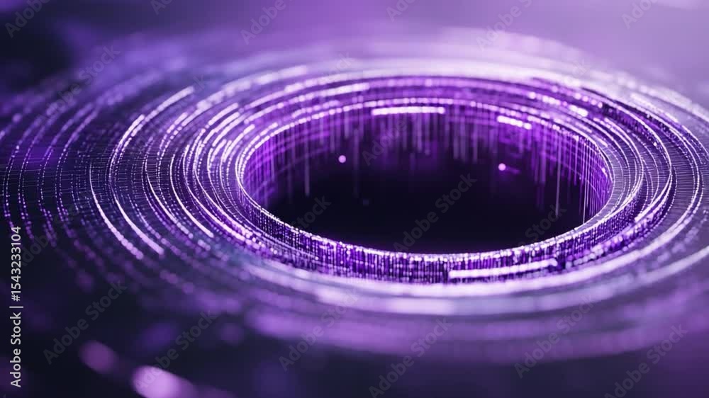 Poster Digital Vortex: An abstract, photorealistic digital depiction of a dynamic data vortex. Evoking a sense of modern technology and digital transformation.