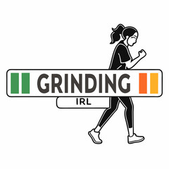 Woman grinding irl hard work determination success