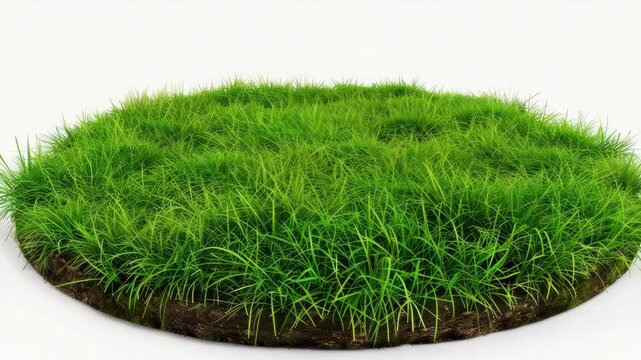 Green lawn in a circular shape