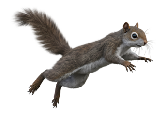 Eastern Gray Squirrel in Mid-Leap:  Exceptional Wildlife Photography on transparent background