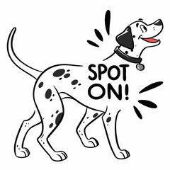 Playful dalmatian dog spot on design element