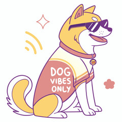 Cool dog vibes only summertime apparel design