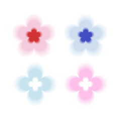 Blurry Gradient Floral Elements