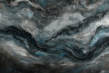 Abstract flowing dark marble texture resembling a stormy ocean
