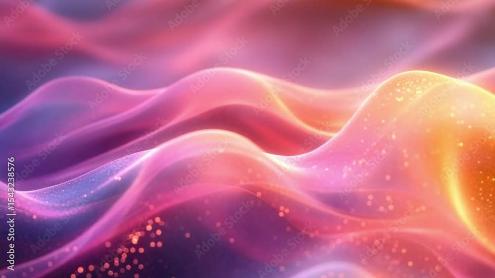 Aufkleber vibrant wavelengths: an artistic display of colorful, flowing abstract waves, blending warm and cool