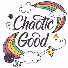 Chaotic good rainbow clouds crystals design