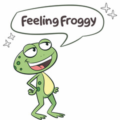 Happy frog feeling froggy cartoon illustration