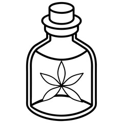 Herb Tonic Jar Outline Vector