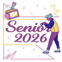Senior 2026 illustration with transparent background