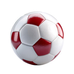 Fototapeta premium A red and white soccer ball a classic sports image