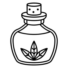 Herb Tonic Jar Outline Vector