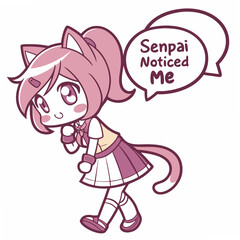 Cute anime girl senpai noticed me transparent png