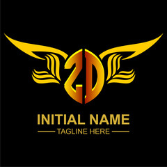 ZD Golden Wing Emblem Logo