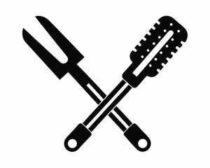 Barbecue Tongs silhouette vector illustration