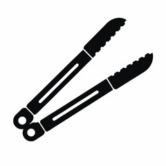 Barbecue Tongs icon silhouette vector illustration