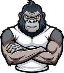 ninja warrior Gorilla vector illustration, t-shirt design, t-shirt logo
