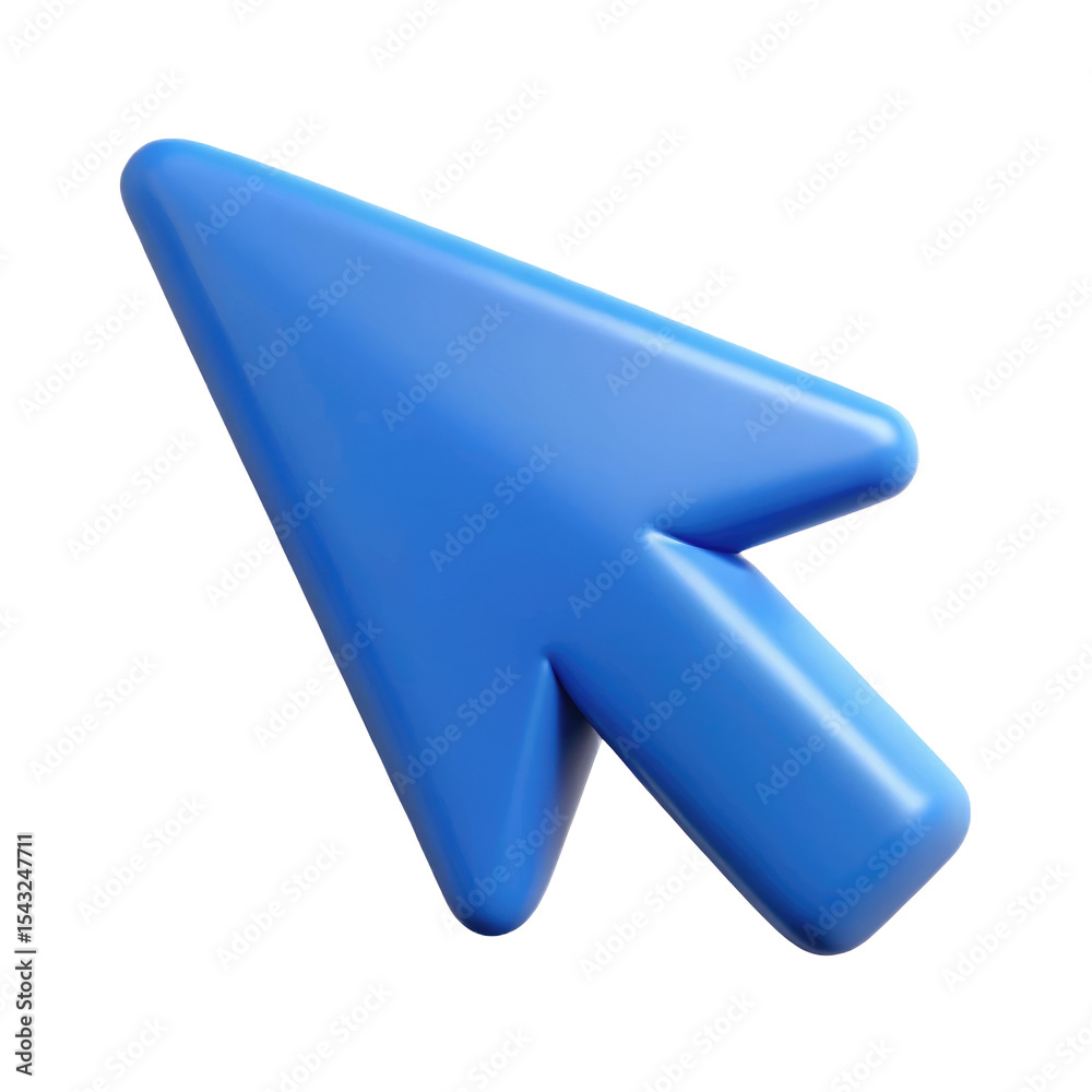 Canvas Prints blue computer mouse pointer arrow icon 3d icon in cartoon plastic style minimal isolated on transpar
