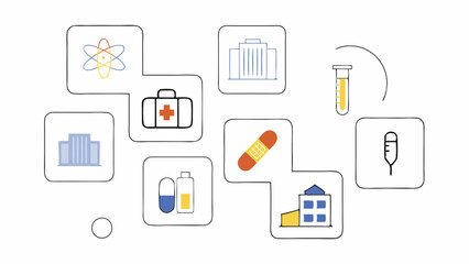 Modern Medical & Healthcare Outline Icons &ndash; Broken Line Style Vector Pack.