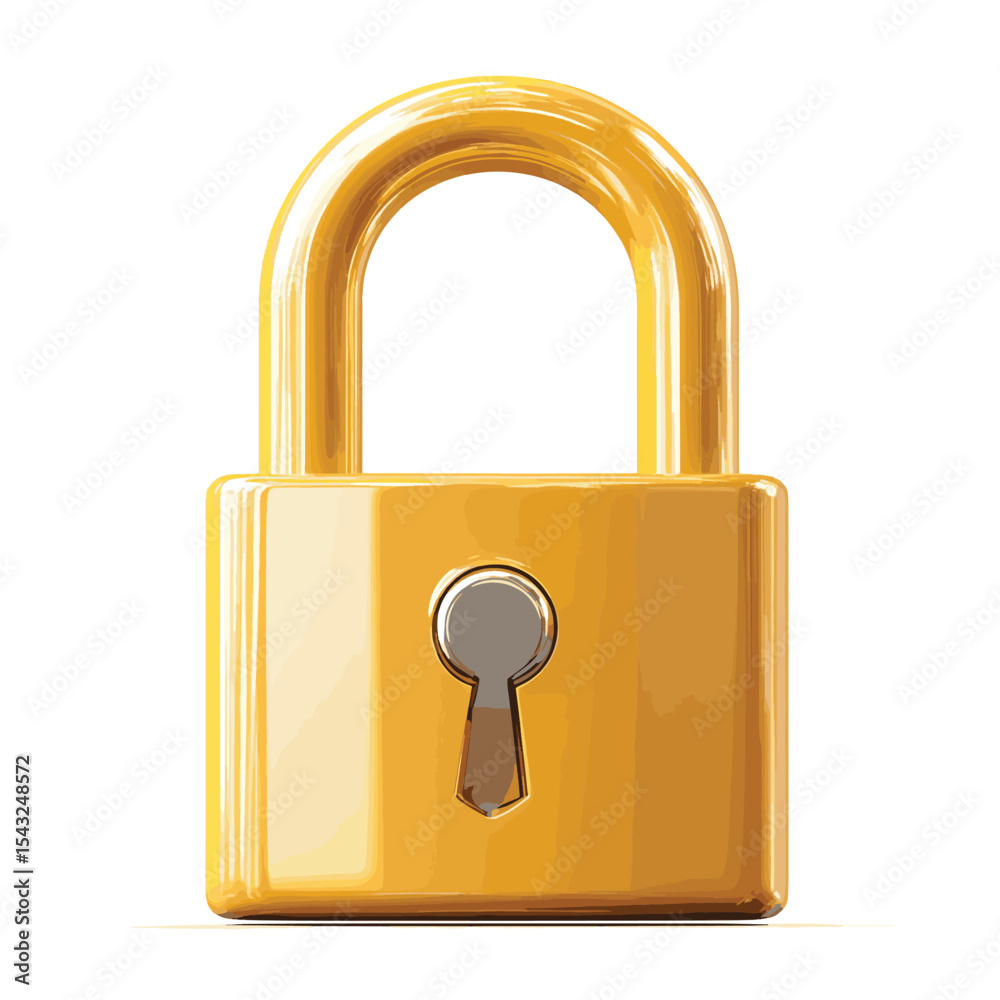 Poster 3d locked padlock with password