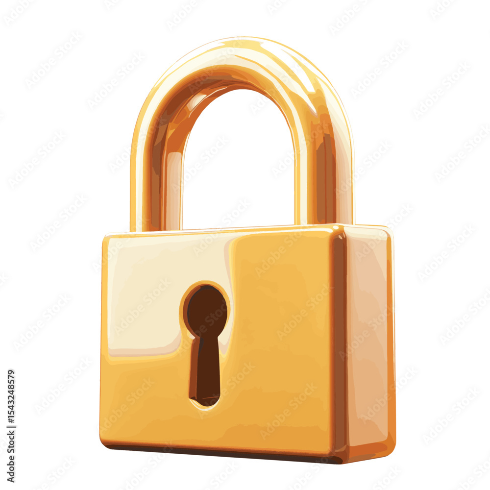 Aufkleber 3d locked padlock with password