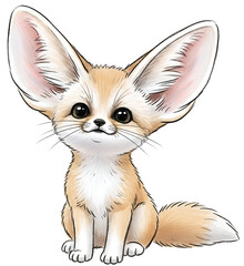 Cute Fennec Fox Illustration