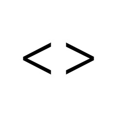 Angle brackets < > or chevrons and brokets vector icon