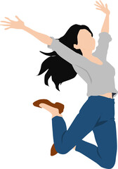 喜ぶ女性のイラスト