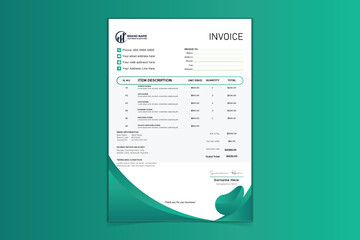 Gradient luxury abstract geometric invoice template 