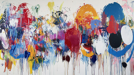 Naklejka premium Chromatic Chaos An Abstract Expressionist Canvas