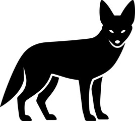 Black Jackel silhouette vector illustration of a cute pet animal design.