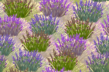 Lavender floral pattern. Plant freehand drawn background field meadow grass. Modern floral design for textile, banner, prints, tapestry
