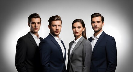 Confident Business Team Professional Portrait of Four Successful Individuals