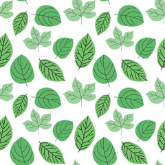 vector green leaves seamless pattern background design