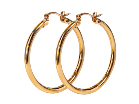 hoop earrings isolated on a transparent or white background