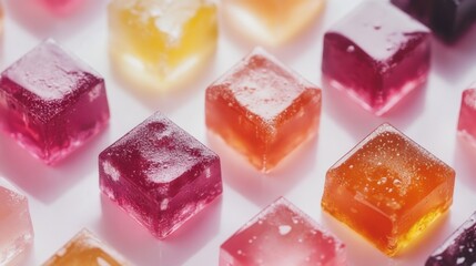 Colorful jelly candies in various shapes and flavors isolated on a transparent background, perfect for packaging or advertising