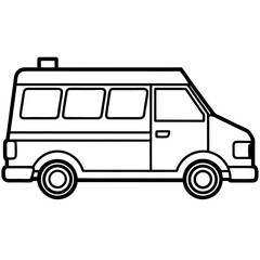 Ambulance Line Art Vector Icon