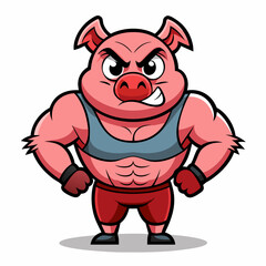 Fototapeta premium pig cartoon character, t-shirt design, t-shirt logo