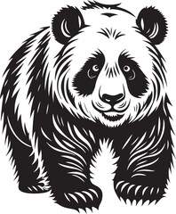 Black Panda Face Vector Clipart